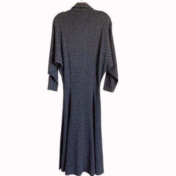 Koos Van Den Akker Hothouse 80s Art to Wear Dress M Gray Patchwork Avant Garde - Picture 9 of 9